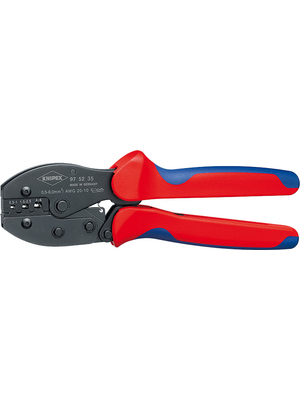 Knipex - 97 52 35 SB - Crimping pliers Non-insulated, open plug connectors (4.8 + 6.3 mm) 0.5...6 mm2, 97 52 35 SB, Knipex