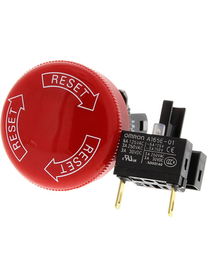 Omron Industrial Automation - A165E-S-01 - Emergency stop switch red 1 NC, A165E-S-01, Omron Industrial Automation