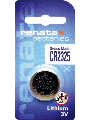 Renata - CR2325.SC - Button cell battery,  Lithium, 3 V, 190 mAh, CR2325.SC, Renata