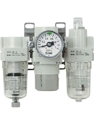 SMC - AC20-F02-B - Air Filter, Regulator and Lubricator 0.05...1.0 MPa 800 l/min, AC20-F02-B, SMC