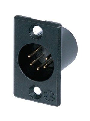 Neutrik - NC5MP-B - XLR Panel-mount male receptacle 5 N/A P Soldering Connection black, NC5MP-B, Neutrik