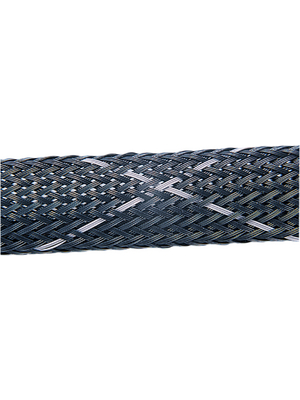 HellermannTyton - HEGPV0X03-PBT-BK-C4 - Braided cable sleeving N/A 2...6 mm black with white threads - 170-50030, HEGPV0X03-PBT-BK-C4, HellermannTyton