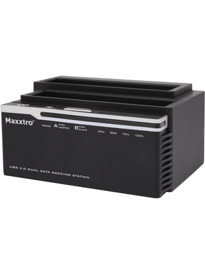 Maxxtro - MX-Y3021 - Dual-bay docking station SATA 2.5/3.5" black, MX-Y3021, Maxxtro