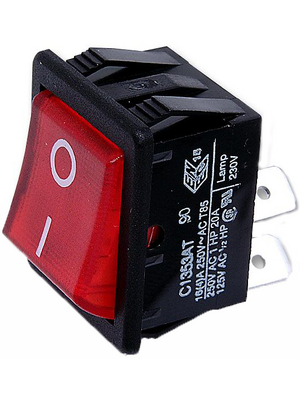 Arcolectric - C1353ATNAN - Rocker switch 2P 16 A 250 VAC red, C1353ATNAN, Arcolectric