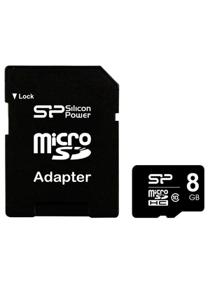 Silicon Power - SP008GBSTH010V10-SP - SDHC Class 10 microSD card 8 GB, SP008GBSTH010V10-SP, Silicon Power