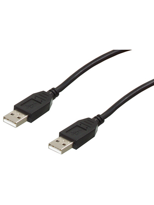 Valueline - CABLE-140/3HS - USB 2.0 cable, A to A, male to male 3.00 m black, CABLE-140/3HS, Valueline