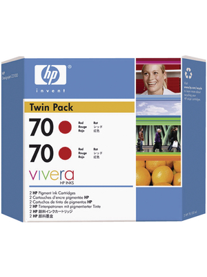 Hewlett Packard (DAT) - CB347A - Ink twinpack 70 red, CB347A, Hewlett Packard (DAT)
