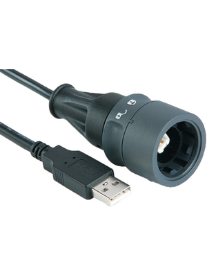 Bulgin - PXP6040/B/3M00 - Cable USB B sealed to standard USB A Poles 4, PXP6040/B/3M00, Bulgin