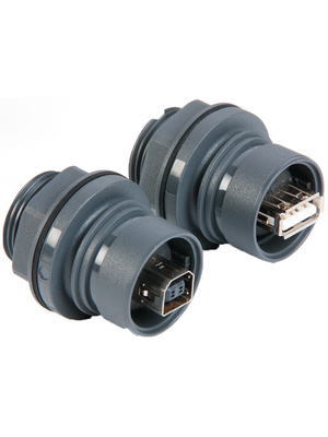Bulgin - PXP6042/A - Coupler panel-mount USB A to USB B Poles 4, PXP6042/A, Bulgin