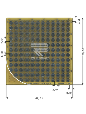 Roth Elektronik - RE016-LF - Prototyping board FR4 epoxy fibre-glass + HAL, RE016-LF, Roth Elektronik