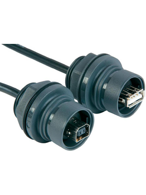 Bulgin - PXP6043/B - Sealed USB B panel socket, wired 110 mm Poles 4, PXP6043/B, Bulgin