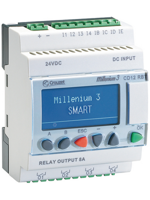 Crouzet - CD12 RBT SMART 24 VDC - Logic Controller Millenium 3, 8 DI (4 D/A), 4 RO, CD12 RBT SMART 24 VDC, Crouzet
