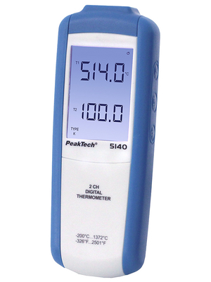 PeakTech - PEAKTECH 5140 - Thermometer 2x -200...+1372 C, PEAKTECH 5140, PeakTech