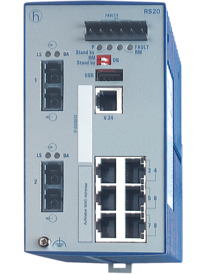 Belden Hirschmann - RS20-0800M2T1SDAP - Industrial Ethernet Switch 8x 10/100 RJ45 / 1x SC (multi-mode), RS20-0800M2T1SDAP, Belden Hirschmann