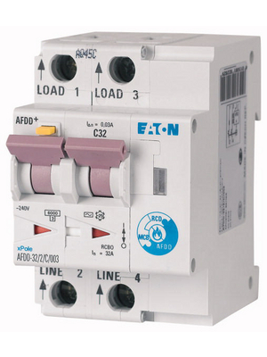 Eaton - AFDD-32/2/C/003-LI/A - Arc fault detection device 32 A 30 mA 2 170...264 VAC, AFDD-32/2/C/003-LI/A, Eaton