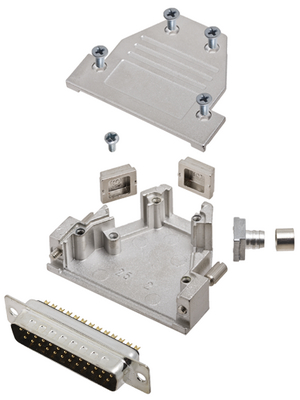 Encitech Connectors - DCRP25-DMP-CF65-CS80-K - D-Sub plug kit 25P, DCRP25-DMP-CF65-CS80-K, Encitech Connectors