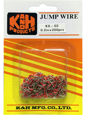 K & H - JUMP WIRE KS-02 - Jumper wire red 5 mm PU=Pack of 200 pieces, JUMP WIRE KS-02, K & H