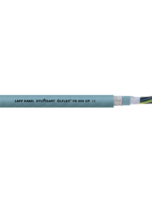 Lapp - 0027621/50 - Mains cable   3  Cores,   3 x0.75 mm2 Bare copper stranded wire shielded Polyurethane coating, 0027621/50, Lapp