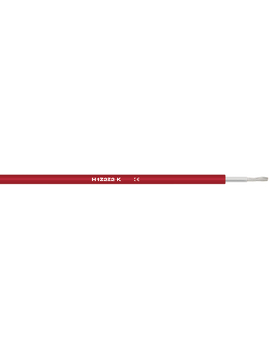 Lapp - 1023573 - H1Z2Z2-K 1X6 WH/RD - Solar Cable, 6.00 mm2, red Stranded tin-plated copper wire Copolymer, cross-linked, 1023573 - H1Z2Z2-K 1X6 WH/RD, Lapp