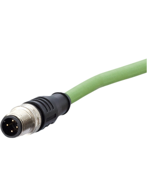 Metz Connect - 142M1D10010 - Ethernet cable assembly, M12 Straight, PUR, green, 142M1D10010, Metz Connect