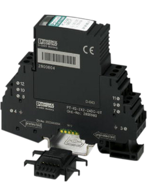 Phoenix Contact - PT-IQ-2X2+F-48DC-UT - Surge protection device 0.3 A Screw connection, PT-IQ-2X2+F-48DC-UT, Phoenix Contact