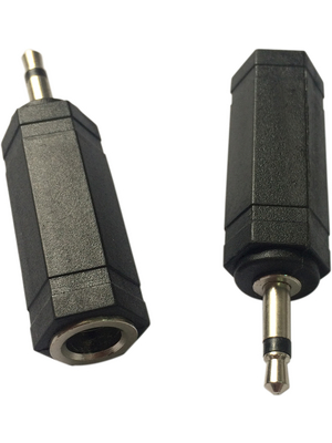 RND Connect - RND 205-00614 - Mono Audio Adapter black 3.5 mm Male / 6.3 mm Female, RND 205-00614, RND Connect