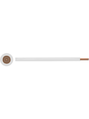 RND Cable - RND 475-00162 - Stranded wire, 6.00 mm2, white Copper PVC, RND 475-00162, RND Cable