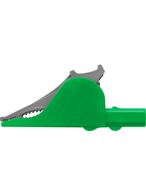 Schtzinger - SAK 6675 Ni / GN - Safety crocodile clip ? 4 mm green 1000 V, 36 A, CAT III, SAK 6675 Ni / GN, Schtzinger