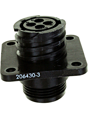 TE Connectivity - 206430-3 - Receptacle CPC Special Series 1 Poles=4, accepts female contacts / sealed / Square Flange, 206430-3, TE Connectivity