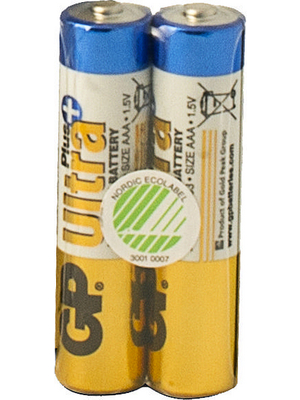 GP Batteries - 24AUP-S2/AAA/LR03 ULTRA PLUS - Primary battery 1.5 V LR03/AAA Pack of 2 pieces, 24AUP-S2/AAA/LR03 ULTRA PLUS, GP Batteries