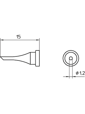 Weller - LT 11C - Soldering tip Round shape beveled 45 1.2 mm, LT 11C, Weller