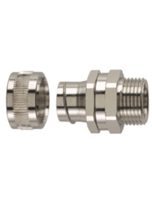 HellermannTyton - SC10-SM-M12 - Screw fitting Rated width=10 M12 Brass, nickel-plated - 166-30400, SC10-SM-M12, HellermannTyton