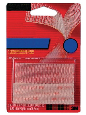3M - 761CH - Velcro tape transparent 25.4 mmx76.2 mm PU=Pack of 4 pieces, 761CH, 3M