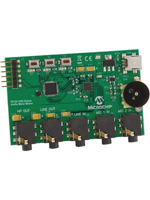 Microchip - DM320014 - PIC32 USB Digital Audio Accessory Board PIC32MX250F128B, DM320014, Microchip