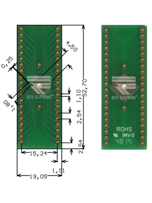 Roth Elektronik - RE935-03R - Prototyping board FR4 Epoxide + chem. Au, RE935-03R, Roth Elektronik