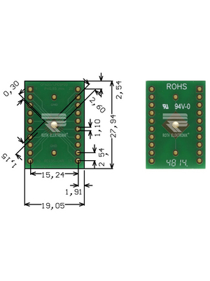 Roth Elektronik - RE935-04R - Prototyping board FR4 Epoxide + chem. Au, RE935-04R, Roth Elektronik