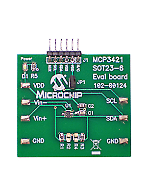 Microchip - MCP3421EV - MCP3421 SOT23-6 Evaluation Board, MCP3421EV, Microchip