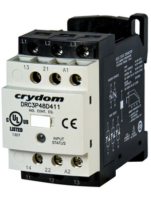 Crydom - DRC3P48A411R - Solid State Contactor 230 VAC 3 make contacts (NO) 1 make contact (NO) / 1 break contact (NC) Screw Terminal, DRC3P48A411R, Crydom