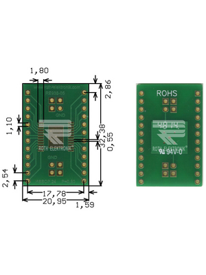 Roth Elektronik - RE938-05 - Prototyping board FR4 Epoxide + chem. Au, RE938-05, Roth Elektronik