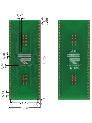 Roth Elektronik - RE938-10 - Prototyping board FR4 Epoxide + chem. Au, RE938-10, Roth Elektronik