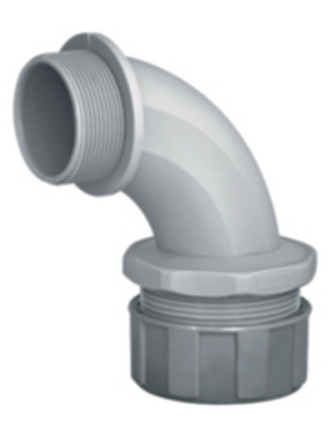 HellermannTyton - PSR16-90-M16 GY - Conduit fitting Rated width=16 M16 grey 90 - 166-40801, PSR16-90-M16 GY, HellermannTyton