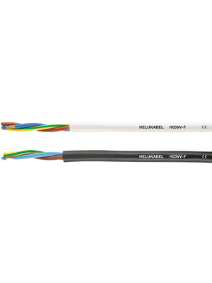 Helukabel - 29460 - Mains cable   3  Cores,   3 x1.00 mm2 Copper strand bare, fine-wire unshielded PVC black, 29460, Helukabel