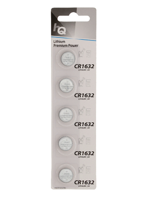 HQ - HQCR1632/5BL - Lithium button cell battery 3 V Pack of 5 pieces, HQCR1632/5BL, HQ