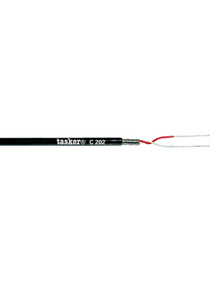 Tasker - C202-BLACK - Microphone cable   2 x0.08 mm2 black, C202-BLACK, Tasker
