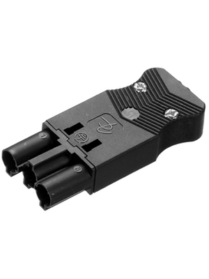 Adels Contact - AC 166 GBUF / 315 SCHWARZ - Socket with strain relief Pitch9.75 mm Poles 3 Contact DesignFemale AC 166 G, AC 166 GBUF / 315 SCHWARZ, Adels Contact