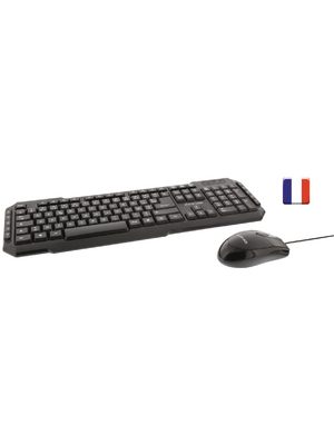 Koenig - CSKMCU100FR - USB Keyboard & Optical Mouse FR USB black, CSKMCU100FR, K?nig
