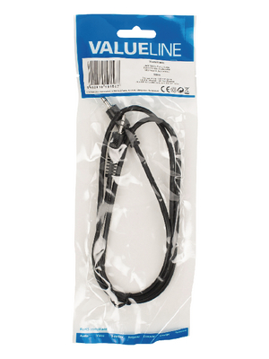 Valueline - VLAP22000B10 - Stereo Audio Cable 1.00 m black, VLAP22000B10, Valueline