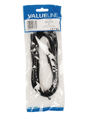Valueline - VLAP22000B30 - Stereo Audio Cable 3.00 m black, VLAP22000B30, Valueline
