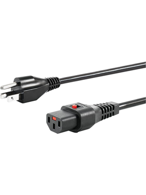 Schaffner - IL13-US1-SVT-3100-183 - Mains cable USA Male IEC-320-C13 2.00 m, IL13-US1-SVT-3100-183, Schaffner