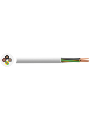 RND Cable - RND 475-00038 - Mains cable   4 x0.75 mm2 Copper unshielded , 300/500 V white, RND 475-00038, RND Cable